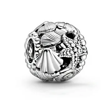 2020 Lete Nové 925 Sterling Silver Openwork Hviezdice Škrupiny Srdcom Charms Korálky fit Pôvodné Pandora Náramky Ženy DIY Šperky