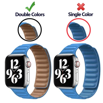 Kožené Odkaz popruh Pre Apple hodinky kapela 44 mm 40 mm 38 mm 42mm watchabnd Magnetické Slučky smartwatch náramok iWatch seires 6 SE 5 4 3