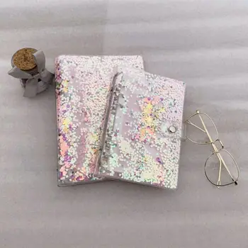 Kreatívne quicksand loose-leaf PVC farebné binder špirála notebook papiernictvo,roztomilý Japonské sequare krytu notebooku pre dievčatá A5A6