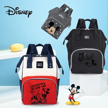 Disney Mickey Minnie Plienka Taška Batoh USB Veľkú Kapacitu Múmiový Plienka Taška na Zips Matka Materskej Nappy Taška na Kočík Baby Vak