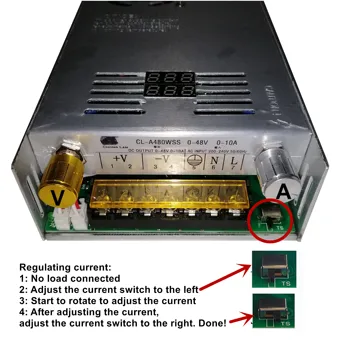 480W Nastaviteľné Spínacie napájací zdroj s Digitálny displej napájanie pre LED DC 0-15V 27V 48V
