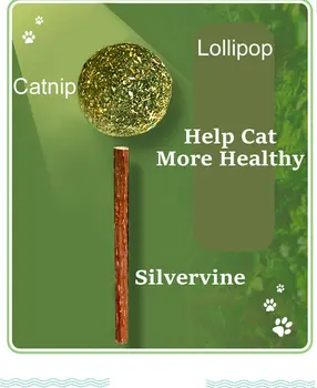 2pc Mačka Prírodné Catnip Lízatko Tvar Cat Hračka Dodávky Premium Catnip Dobytka Trávy Loptu silvervine Organické Mint Mačky Produkty