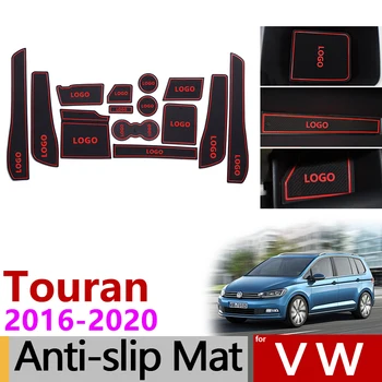 Anti-Slip Brány Slot Mat Gumy Pohár Rohože pre VW Touran 2016 2017 2018 2019 2020 Volkswagen Touran MK2 Príslušenstvo Auto Samolepky