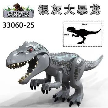 Zelená Triceratops Stavebné Bloky, Modrá Veľký Dinosaurus Údaje Divoký Šedé a Strieborné Tyrannosaurus Pre Deti Hračky QL1715