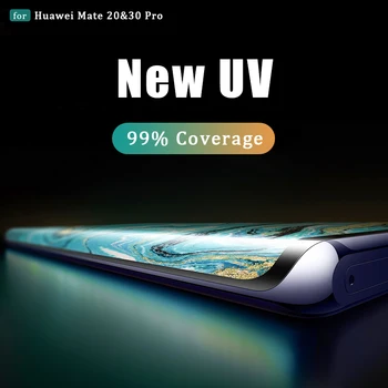 Sklo Pre Mate 30 pro screen protector plný lepidlo UV sklo pre Huawei Mate 30 20 pro RS sklo Mate 20RS 30RS UV nano sklo