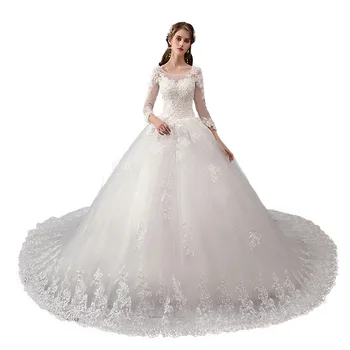 Svadobné Šaty 2020 Gryffon Celý Rukáv S 1,5 m Vlak plesové Šaty, Luxusné Svadobné Šaty Vlastná Veľkosť Vestido De Noiva
