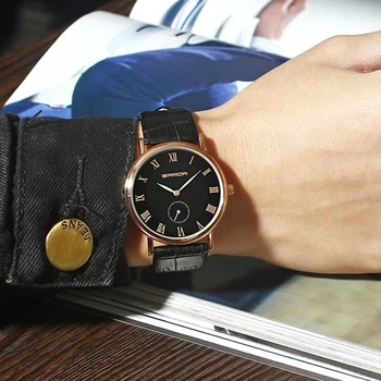 SANDA Luxusné Značky Mužov Sledovať Ultra Tenké Kožené Hodiny Muž Gold Business Náramkové hodinky Vodotesné Muži Hodinky relogio masculino