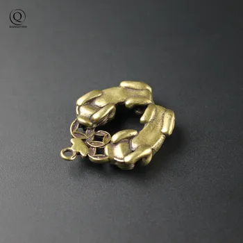 Mosadz Čínsky Boh Zviera Pixiu Auto Ornament Keychain Prívesky, Meď Šťastie Mince Zvierat Prívesok Na Handmade Šperky Čaj Pet 2021