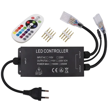 IR Diaľkové ovládanie RGB Controller EÚ 220V 2500W NÁS 110V 1500W pre 8*16 Neon Pásy Svetla
