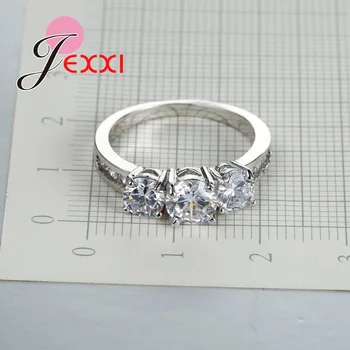 Nový Dizajn 925 Sterling Silver Ring Cubic Zirconia Crystal Snubné Prstene Luxusne Jemné Šperky, Darčeky pre Ženy