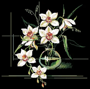 Orchidea cross stitch package kvetu rastlín stanovuje aida 18ct 14ct 11ct mazurkou ľudí auta výšivky HOBBY ručné vyšívanie