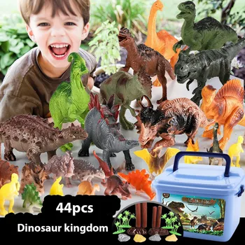 Dinosaurov Obrázok,44 Ks Biológia Dinosaura živé zvieratá Hračka Nastaviť,Bezpečnosť Materiál Plast Dinosaura Playset