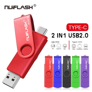 Typ C USB Flash Memory Stick 16GB 32GB kl ' úč 4G 8G 64 G 128GB U Disku USB Flash Pre Počítač/Typ C rozhranie