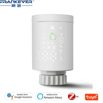 FrankEver Smart Radiátor Pohon Programovateľné Termostatické Radiátorové Ventil APLIKÁCIE Hlasové Regulátor Pracovať S Alexa Tuya ZigBee3.0