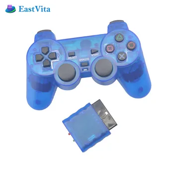 EastVita Transparentné Bezdrôtový Gamepad pre Sony PS2 ovládač pre Playstation 2 Konzoly Ovládač Dvojité Tlmenie Vibrácií Joypad