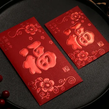 (30 Ks/Lot) Nový Rok Červená Paketové Peniaze Taška Univerzálny Gilding Červené Obálky Mix Štýlov