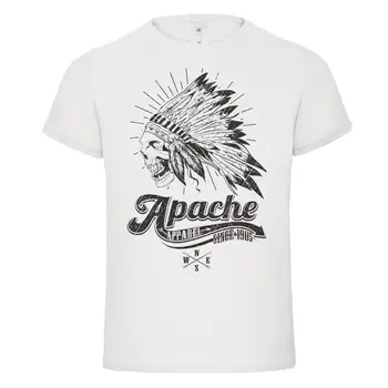 Apache apperel od roku 1905 indickej lebky tees TRIČKO Vysokej Kvality Bežné Tlač Tee