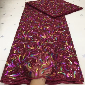 Najnovšie Afriky Suché Textílie, Čipky S Flitrami fialová 2020 francúzskej Čipky Tkaniny, Výšivky Nigérijský Tylu Čipky Na spoločenské Šaty-biele
