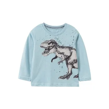 Baby deti chlapci T-shirt jeseň jar chlapci klesnutie tričko detské Long Sleeve T-Shirt chlapcov dinosaura bavlnené Oblečenie 7147 02