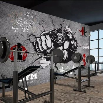 Osobnosti Tvorivý Fitness Kulturista Gorila 3D Wall Paper Roll Telocvični Spálňa Pozadí 3D nástennú maľbu, Tapety Domáce Dekorácie