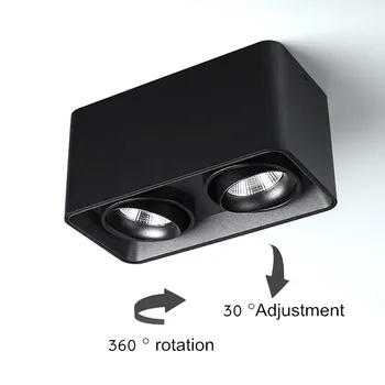 Single/Double Head Stropné Svietidlo Námestie Stmievateľné LED Nástenné Downlight 10W 20W 24W KLASU Spot Light Povrchovú montáž Dole Svetlo