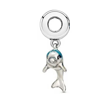 2020 Lete 925 Sterling Silver Šperky Korálky Delfín Visieť Kúzlo Fit Pôvodné Pan Náramky Ženy DIY Módne Darček