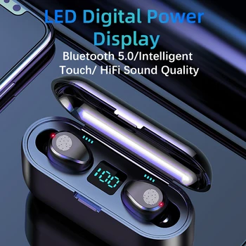 Bezdrôtové Slúchadlá Bluetooth V5.0 TWS Bezdrôtové Bluetooth slúchadlá LED Displej S 2000mAh Power Bank Headset S Mikrofónom