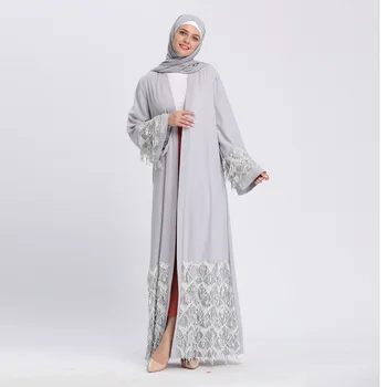 2020 Moslimské Oblečenie Abaya Dubaj Cardigan Župan Flitrami Čipky Kimono Ramadánu Flitrami Oka Arabských Islamské Oblečenie Kaftan Tureckých