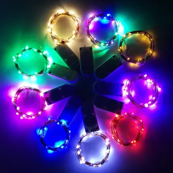 Meď Led Rozprávkových Svetiel 6pcs/veľa Vianočné Čítanie Tlačidlo Batérie Prevádzkované LED Reťazec Svetlo pre Xmas Svadobné Dekorácie