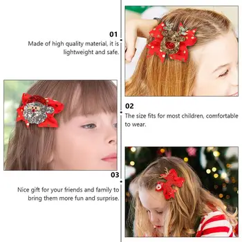 5 ks Vianočné Prvky Headdress Luk-uzol sponky do vlasov Vlasy Dekorácie pre Dievčatá (náhodné štýl)