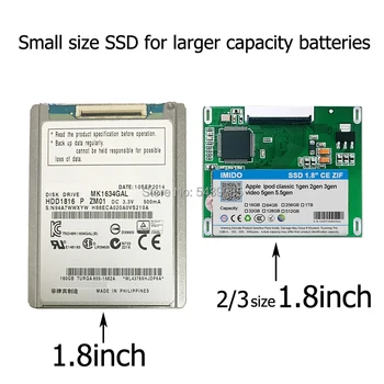 Nový SSD 128 gb kapacitou 256 GB 512 gb diskom 1 TB Pre Ipod classic 7Gen Ipod video, 5. Nahradiť MK3008GAH MK8010GAH MK1634GAL Ipod HDD nástroj