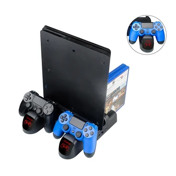 Nabíjačka PS4/PS4 Slim/PS4 Pro Dual Radič Nabíjačku Konzoly Vertikálne Chladiaci Stojan Nabíjacej Stanice, Dock Pre SONY Playstation 4