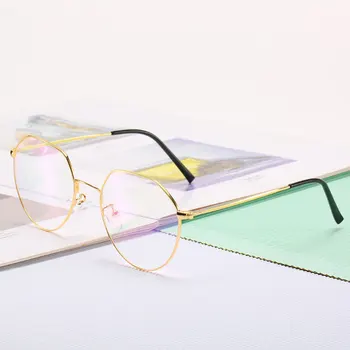 Okrúhle Kovové Okuliare pre Počítač Anti Blue Ray Rám Ženy Muži Okuliare Transparentné Okuliare Oculos De Grau 66030