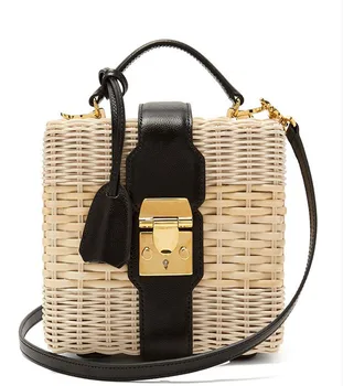 Prímorské dovolenky taška na rameno messenger tkané taška vysokej kvality, slávny návrhár ženy pláži ratan taška 2020 nové kabelky.
