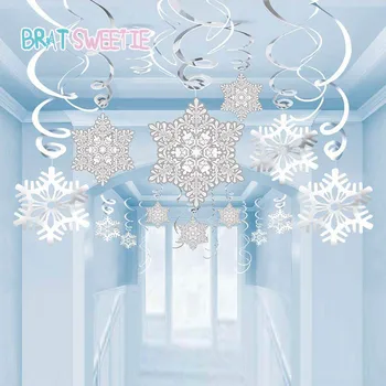 30pcs Snowflake Stropu Visí Swirls Ľadová Kráľovná, Princezná Strana navrhne Baby Sprcha Dievča Zimné Narodeninovej Party Dekorácie Deti