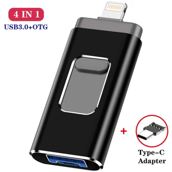 OTG Usb Flash Disk pre iphone 16gb 32gb 64gb 128gb kl ' úč USB3.0 pre ios / typ c / micro USB Smartphone Memory Stick 256 gb