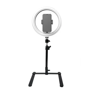 10 palcový LED Selfie Krúžok Svetlo Photo Studio Photography Vyplniť Krúžok Svetlo Lampy s Statív Pre Smartphone make-up Video Fotografovanie