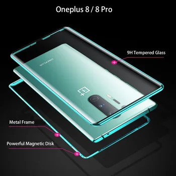 Pre Oneplus 8 Pro 5G Magnetické Prípade Oneplus8 5G obojstranné Tvrdeného Skla Prípade Oneplus 7T Pro 7 Pro 6 6T Magnetické Prípade