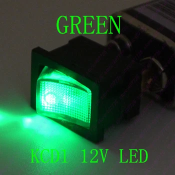 100KS Vysoko Kvalitné LED 12V osvetlené Mini Kolískový Spínač 3PIN Pre Auto DIY 21*15 mm Hojdačka Prepínač O - Power Tlačidlo Prepnúť