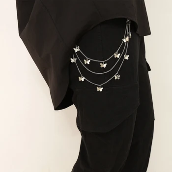 Nohavice reťaze pás pásy pre ženy motýľ prívesok na pás džínsy príslušenstvo strapec strieborné kovové módne ketting riem 2020 cinto