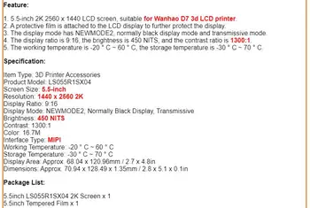 LS055R1SX04 Sharp04 5.5 palcový 3D Tlačiarne, LCD Displej 2K Rozlíšenie s Tvrdeného Film CO