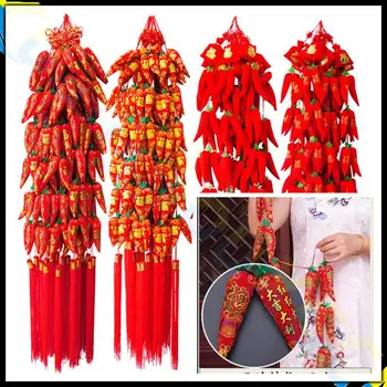 Čínsky jarný Festival uzlov žabky červenej papriky string prívesky, ozdoby strany rozloženie izieb Chinease nový rok dekorácie