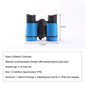 Mini 4x30 HD Deti Ďalekohľady Prenosné Pevné Zoom Ďalekohľad s Anti-protišmykové Gumy pre Deti Outdoor cestovného Ruchu Farebné Hračka Dary