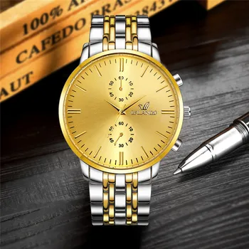 ORLANDO Muži Hodinky Luxusné Zlaté Hodinky Mužov z Nerezovej Ocele, Quartz náramkové hodinky Módne Business Hodinky relogio masculino