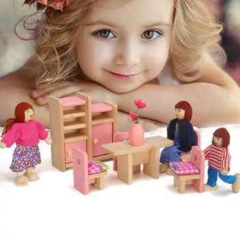 2020 HORÚCE! DIY Drevený Nábytok domček pre bábiky Mini Deti Bábiky Dom Dekor Hračka Sady Hrať Dom Narodeninová Párty, Baby, Deti Darček