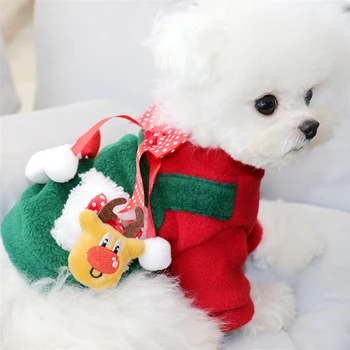 Vianočné Oblečenie a Nový Rok Oblečenie pre psy, Šteniatka Zimné Pulóver Pet Teplé Obliekať Psa Dve nohy Oblečenie