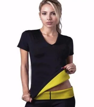 Tričko Super ženy frézovanie kontroly nohavičky šortky ženy stretch neoprén tričko potu chudnutie orgán obrážačka
