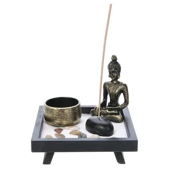 Zen Záhrada Piesku svietnik Rock Kadidlo Stick Držiak Držiak pre Yaga Relaxovať Spiritural Meditácie Domov Chrámu Ornament Dekorácie