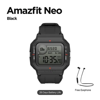 Globálna Verzia Amazfit Neo Smartwatch 28 Dní výdrž Batérie Retro Dizajn 5ATM 3 Športy Srdcovej frekvencie Sledovať Monitor Spánku