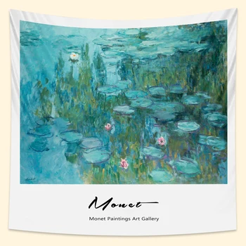 Francúzsky Monet lekna olejomaľba home art gobelín psychedelickej scény České dekoratívne yoga mat gauč deka posteľ list